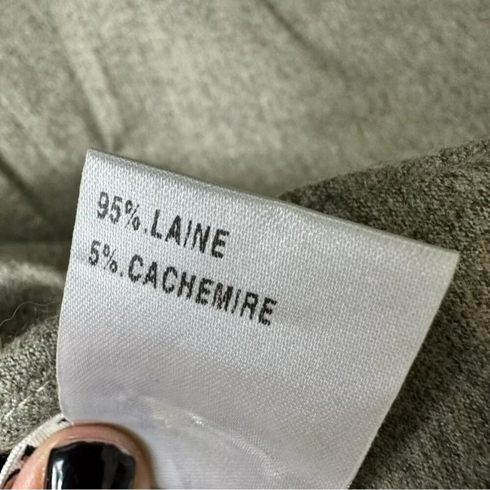 Chloé Womens Gray Pleated‎ A-Line Wool & Cashmere Blend Skirt T44 Made In France